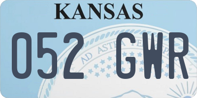 KS license plate 052GWR