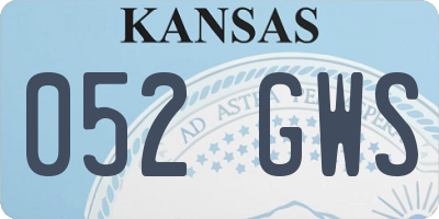 KS license plate 052GWS