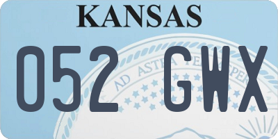 KS license plate 052GWX