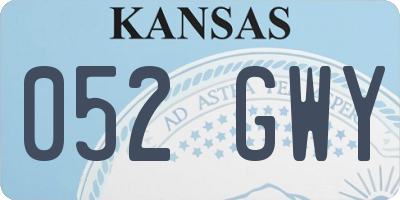 KS license plate 052GWY
