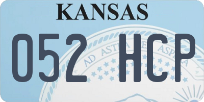 KS license plate 052HCP