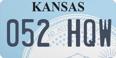 KS license plate 052HQW