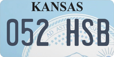 KS license plate 052HSB