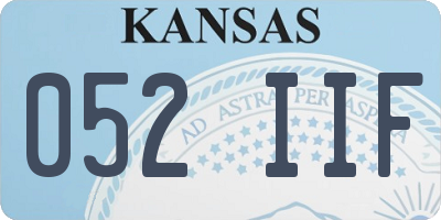 KS license plate 052IIF