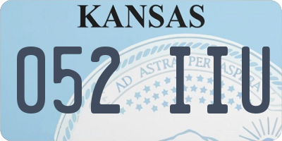 KS license plate 052IIU