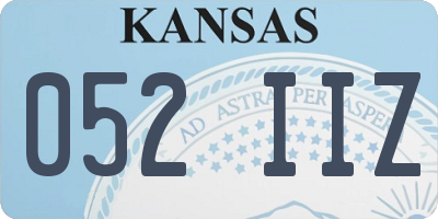 KS license plate 052IIZ