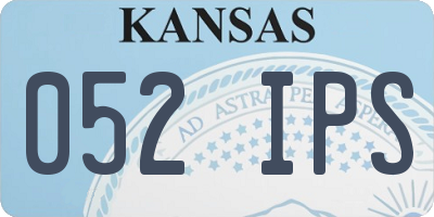 KS license plate 052IPS