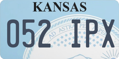 KS license plate 052IPX
