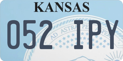 KS license plate 052IPY
