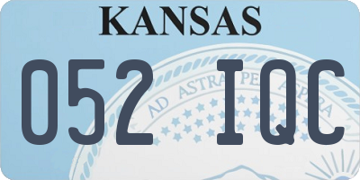 KS license plate 052IQC