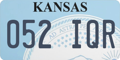 KS license plate 052IQR
