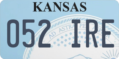 KS license plate 052IRE