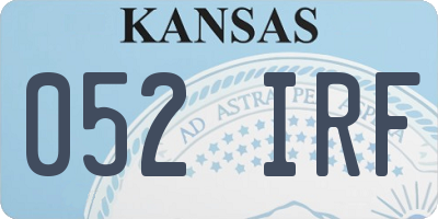 KS license plate 052IRF