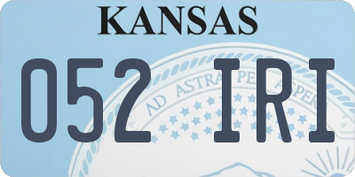 KS license plate 052IRI