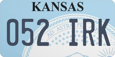 KS license plate 052IRK