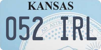 KS license plate 052IRL