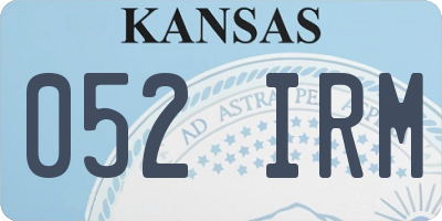KS license plate 052IRM