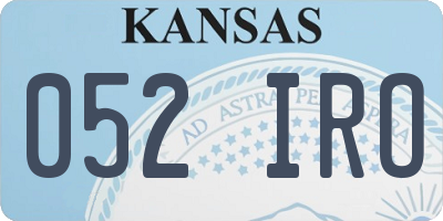 KS license plate 052IRO