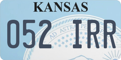 KS license plate 052IRR