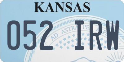 KS license plate 052IRW