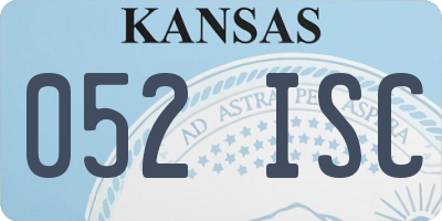 KS license plate 052ISC
