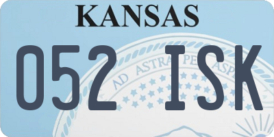 KS license plate 052ISK