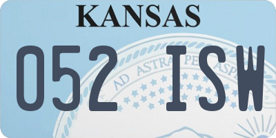 KS license plate 052ISW