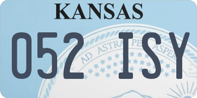 KS license plate 052ISY