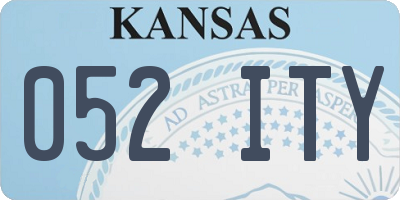 KS license plate 052ITY