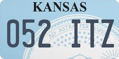 KS license plate 052ITZ
