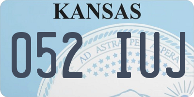 KS license plate 052IUJ