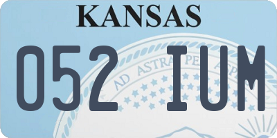 KS license plate 052IUM