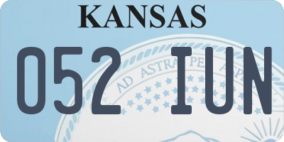 KS license plate 052IUN