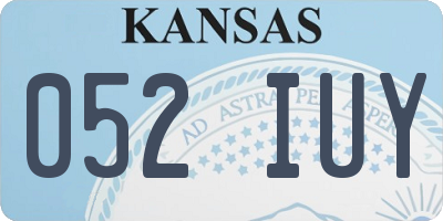 KS license plate 052IUY