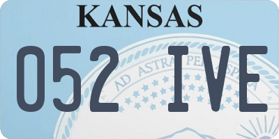 KS license plate 052IVE