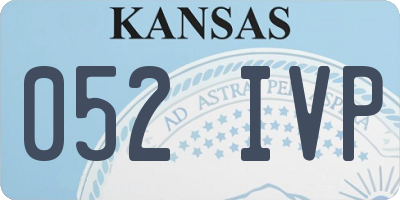 KS license plate 052IVP
