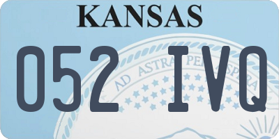 KS license plate 052IVQ