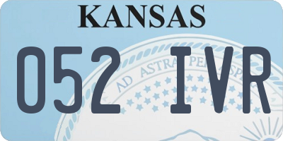 KS license plate 052IVR