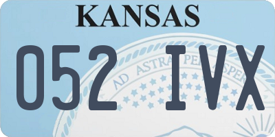 KS license plate 052IVX