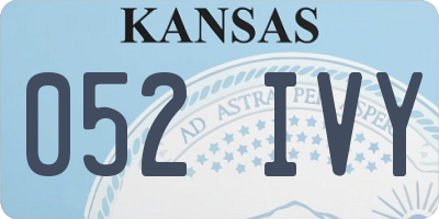 KS license plate 052IVY