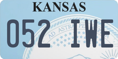 KS license plate 052IWE