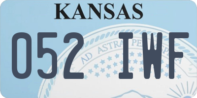 KS license plate 052IWF