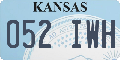 KS license plate 052IWH