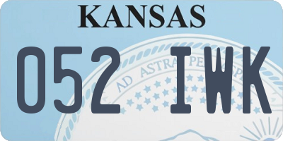 KS license plate 052IWK