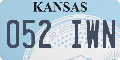 KS license plate 052IWN