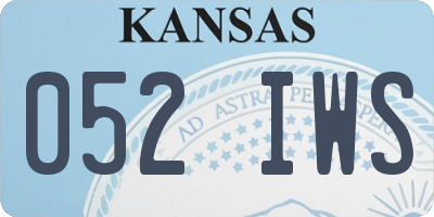 KS license plate 052IWS