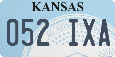 KS license plate 052IXA