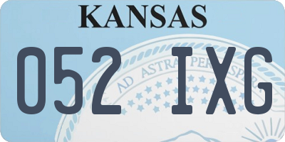 KS license plate 052IXG