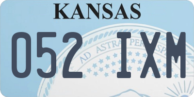 KS license plate 052IXM