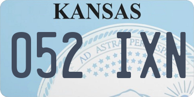 KS license plate 052IXN